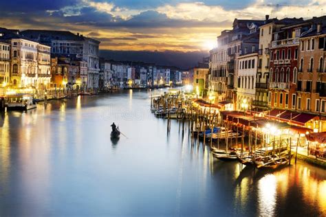 Grand Canal At Night Venice Editorial Photography Image Of Sunset Landmark 30982277