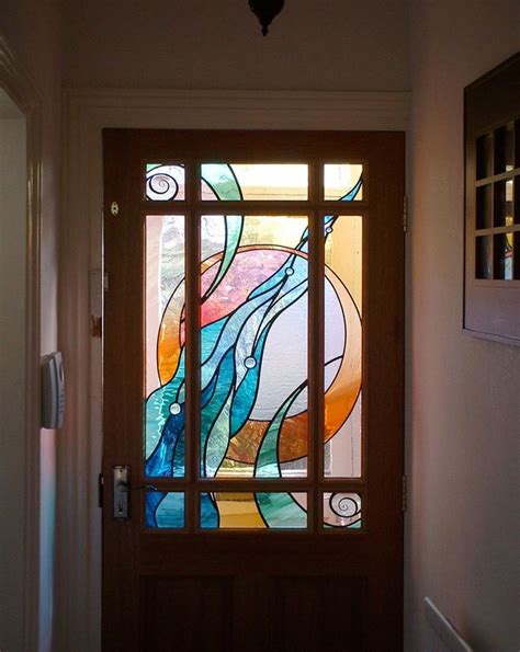 Abstract Front Door Panel Modern Stained Glass Stained Glass Door Mosaic Stained Stained
