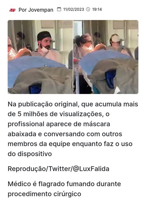 Nelson Carvalheira On Twitter M Dico Flagrado Fumando Vape Durante Procedimento Cir Rgico