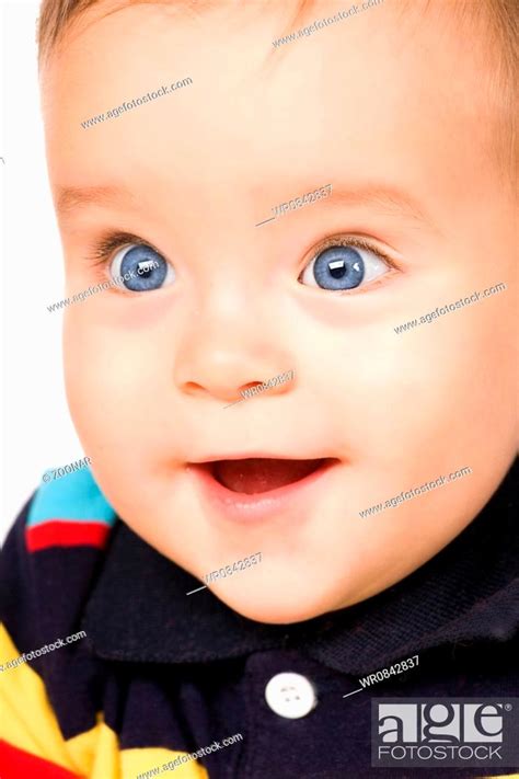 The Blue Eyed Baby Close Up Stock Photo Picture And Royalty Free