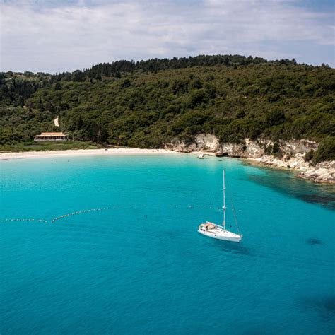 Voutoumi Beach Antipaxos Sail Day Yacht Charter In Lefkada Greece Bareboat Sailing Boat