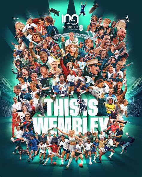 🔞this is a poster celebrating 100 years of wembley stadium taylor is right in the middle what