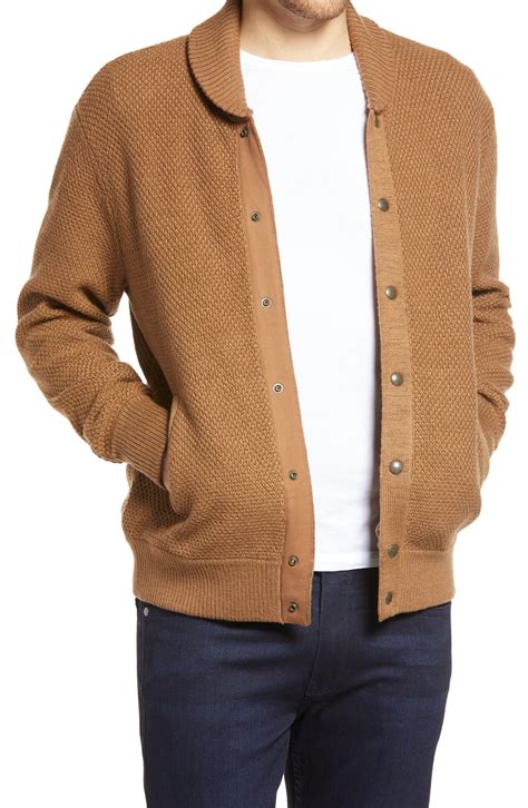 Mens Rag And Bone Cardiff Bomber Cardigan Size Xx Large Brown The Fashionisto