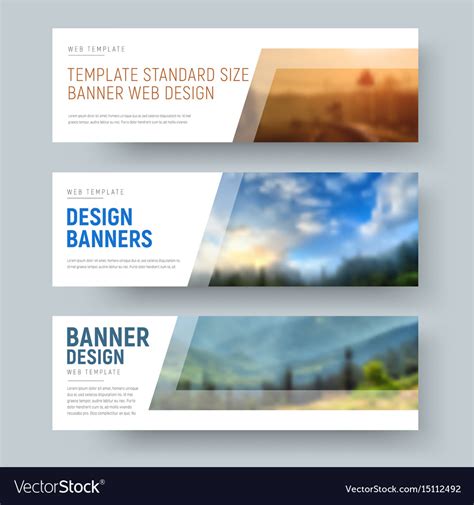 Design Of Standard White Horizontal Web Banners Vector Image