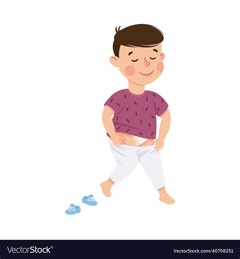 Cartoon Putting On Clothes