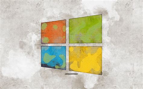 Download Wallpapers Windows 10 Logo Grunge Art Windows 10 Windows