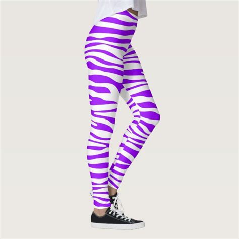 Purple Zebra Stripes Leggings In 2020 Striped Leggings Purple Zebra Leggings