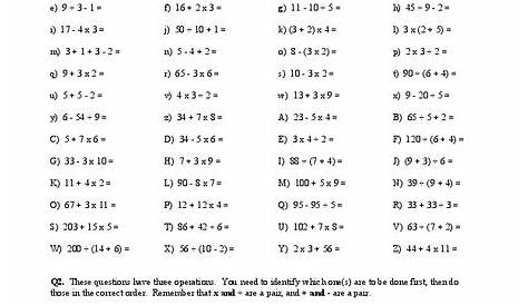Order of Operations 2 - More Practice! Worksheet for 5th - 7th Grade