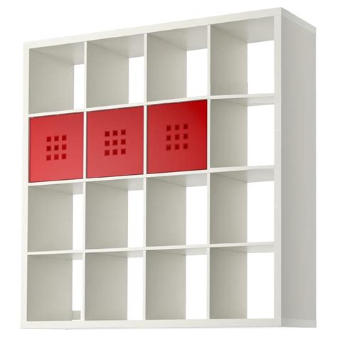 Ikea Expedit Shelf Unit In Glossy White W 3 Red Drawers Aptdeco