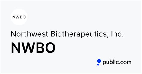 Buy Northwest Biotherapeutics Inc Stock Nwbo Stock Price Today