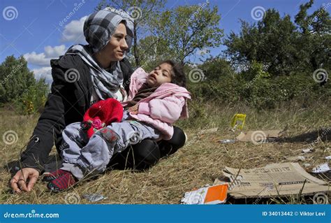 Syrian Refugee Mother Daughter Editorial Photography Image Of Refugee Problems 34013442