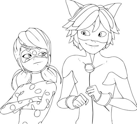 Coloriage Miraculous Les Aventures De Ladybug Et Chat Noir à Imprimer