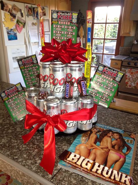 Here are some things you could ask for: For a guy! Beer Birthday cake gift, with lottery tickets ...