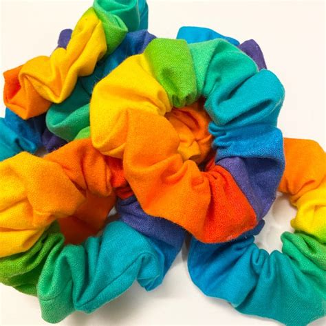 Super Soft Rainbow Scrunchies Great For All Hair Types Handmade