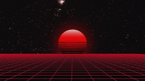 Red Retrowave Moon Starry Sky Vaporwave Hd Vaporwave Wallpapers Hd