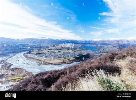View Over Queenstown Suburbs In New Zealand Stock Photo Alamy