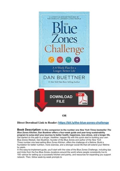Full Book PDF Download The Blue Zones Challenge By Dan Buettner
