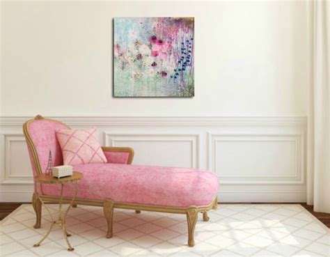 Abstract Flowers Rose Pink White Garden Painting By Henrieta Angel