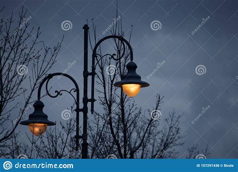 Street Light Against Twilight Background Stock Photo Image Of