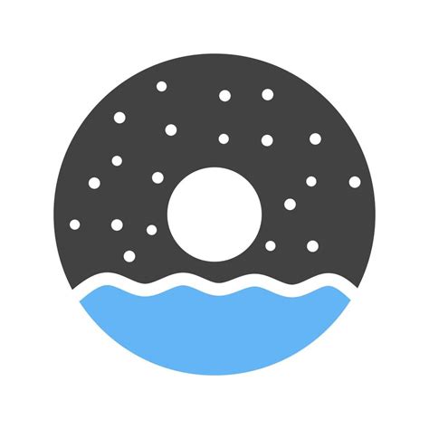 Doughnut Sprinkled Glyph Blue And Black Icon 10897420 Vector Art At