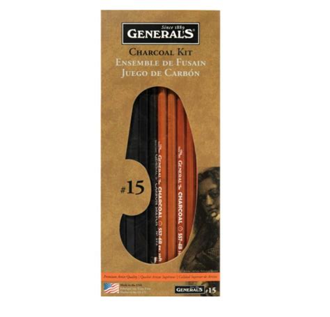 Generals Charcoal Pencil Kit 15 Tokki Art Supply