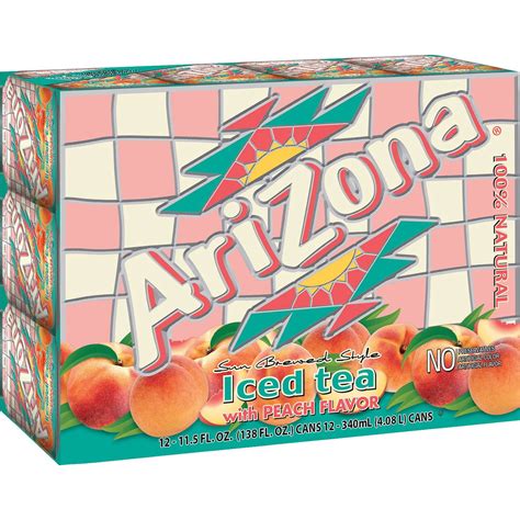 Arizona Iced Tea With Peach Flavor 115 Fl Oz 12 Count