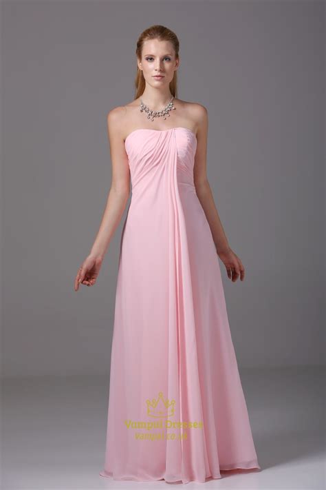 #colsbm #bridesmaids #bridesmaiddresses #pinkwedding #weddingideas #pinkdress b1330. Long Pink Chiffon Bridesmaid Dress, Strapless Chiffon ...
