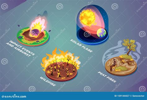 Natural Disasters Or Environmental Cataclysm Stock Vector