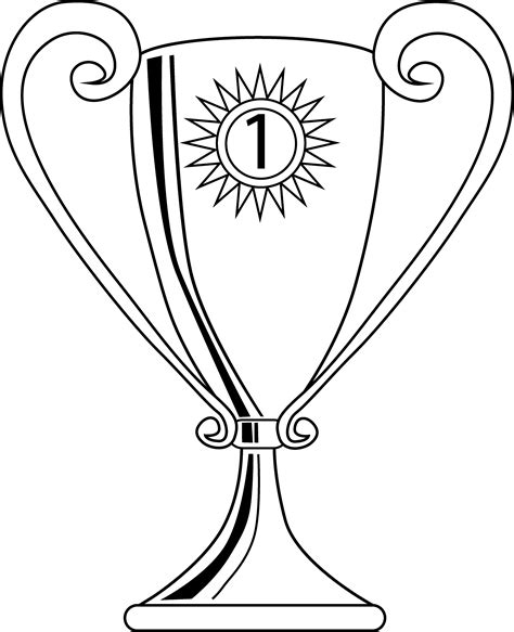 Winning Trophy Coloring Page Free Clip Art