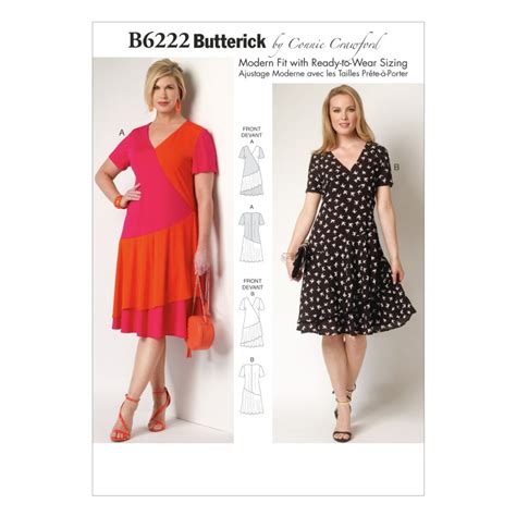Butterick Sewing Pattern 6222 Misses Asymmetrical Dress
