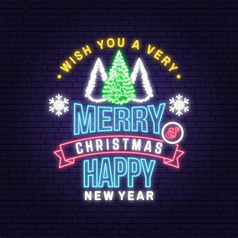 Wish You A Very Merry Christmas And Happy New Year Neon Sign With