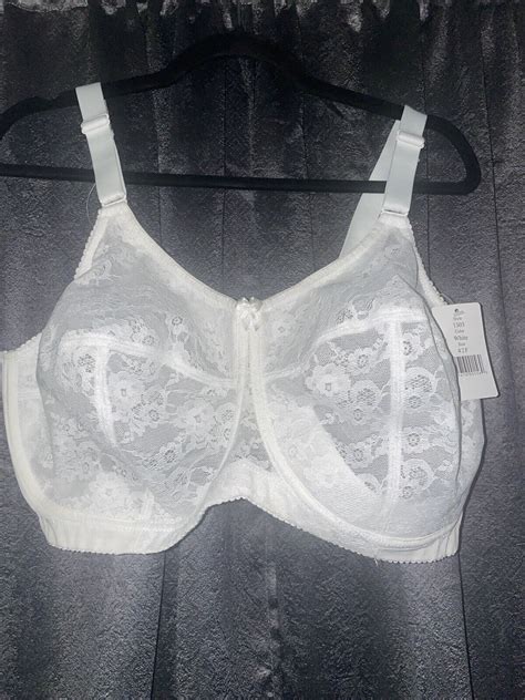 elila size 42f white lace soft cup wire free full coverage bra 1303 nwt ebay