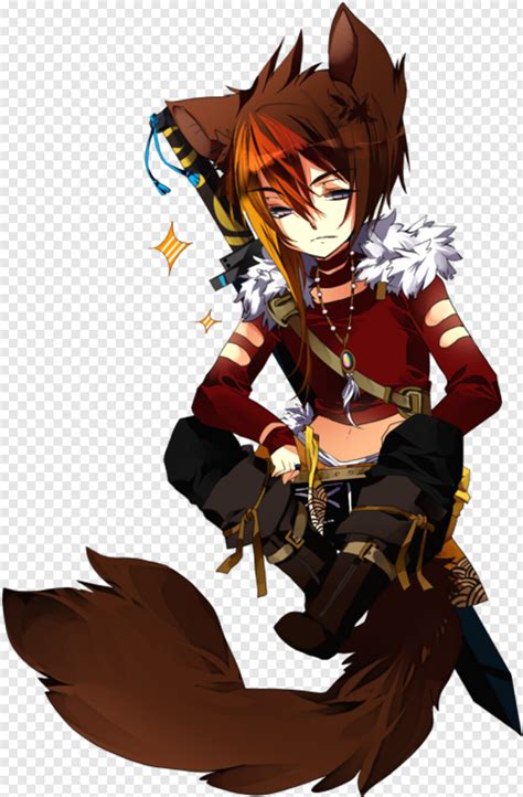 Anime Boy Anime Boy Wolf Ears And Tail Png Download