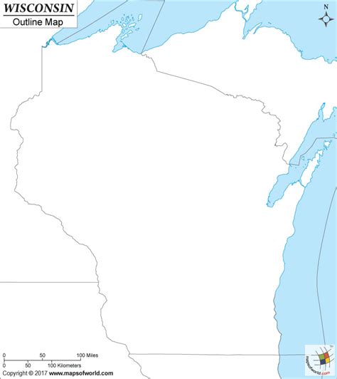 Blank Map Of Wisconsin Wisconsin Outline Map