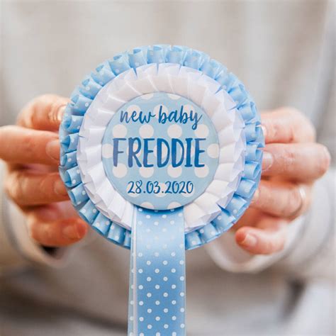 New Baby Boy Personalised Rosette By Little Cherub Design