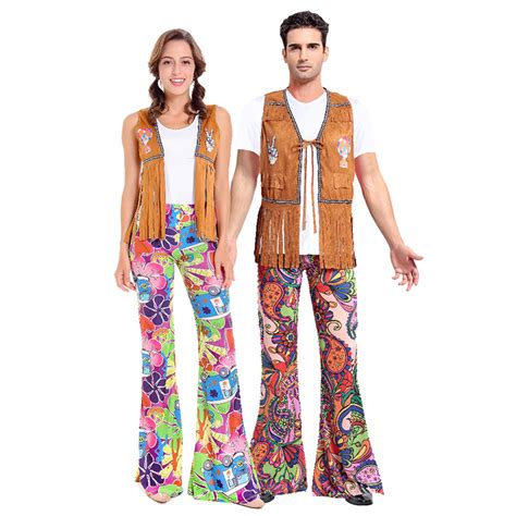 60 S Retro Hippie Couples Costume N14755