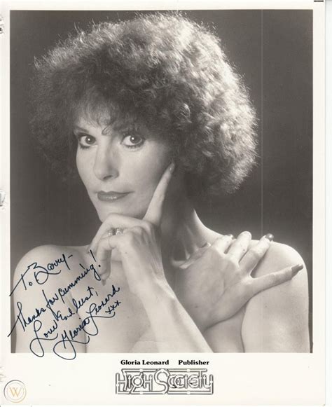 Adult Film Icon Gloria Leonard Signed Inscribed High Society Bandw Promo