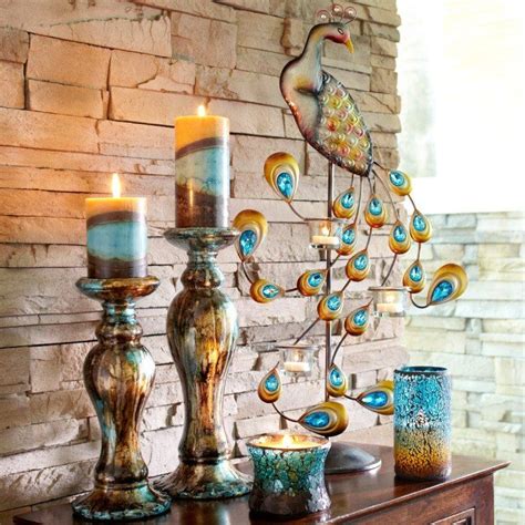 You can successfully use them to boost the décor in any room of the house, including the kitchen, the entertainment room, the bathroom and even the nursery. Pretty decor colors - turquoise, brown & gold | Peacock decor