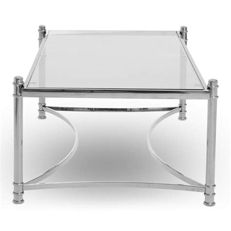 Orion Clear Glass Top Coffee Table With Silver Metal Frame Furniture