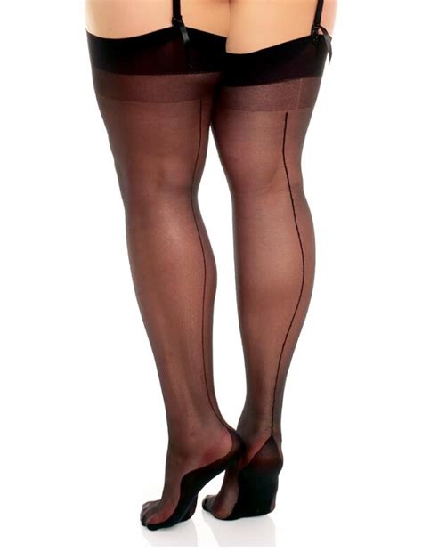 Delight Nylons Schwarz Mit Roter Naht Im Ars Vivendi