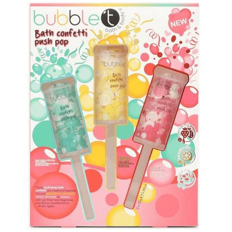 Bubble T Bath Confetti Push Pop T Set 3 X 25g Push Pops Glowii