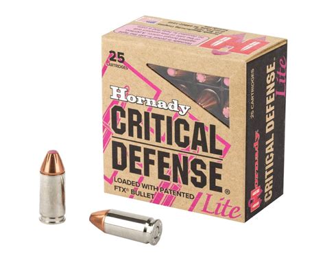 Hornady Critical Defense Lite 9mm 100gr Ftx 25rd