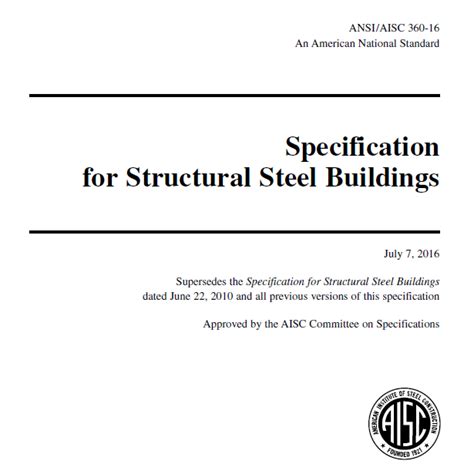 Specification For Structural Steel Buildings Ansiaisc 360 16 Civil Mdc