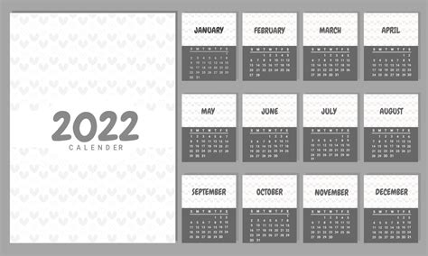 Calendar 2022 Trendy Minimalist Style Set Of 12 Pages Desk Calendar