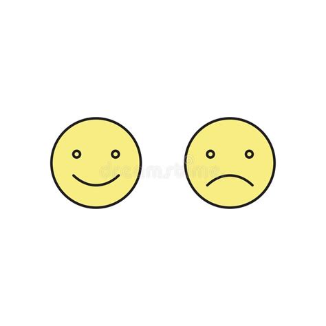 Happy And Sad Smiley Faces Vector Stock Vector Illustration Of Black
