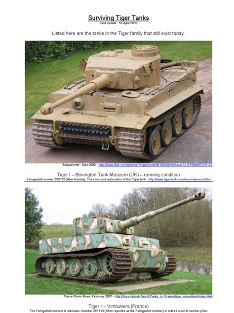 Surviving Tiger Tanks Tiger I Tank Warfare