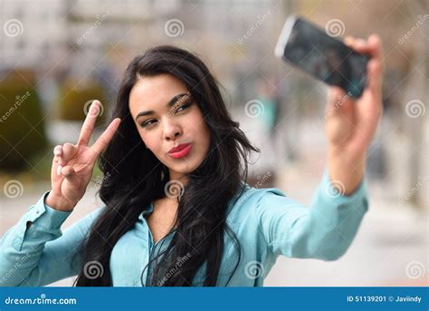 Beautiful Young Woman Selfie In The Park Stock Image Image Of Black Latin 51139201