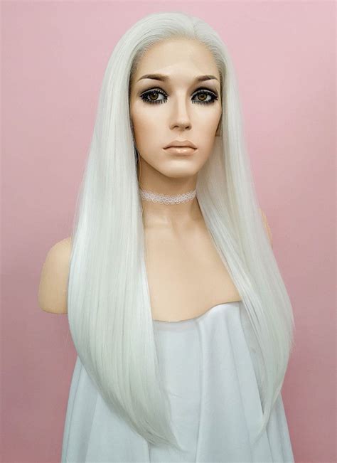 Straight White Lace Front Synthetic Wig Lf387 Wigs Synthetic Wigs
