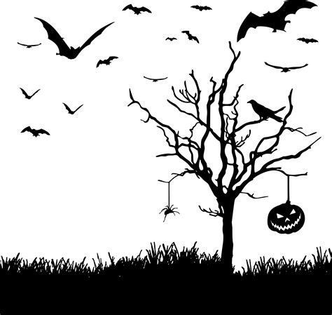 Clipart Halloween Scene Silhouette