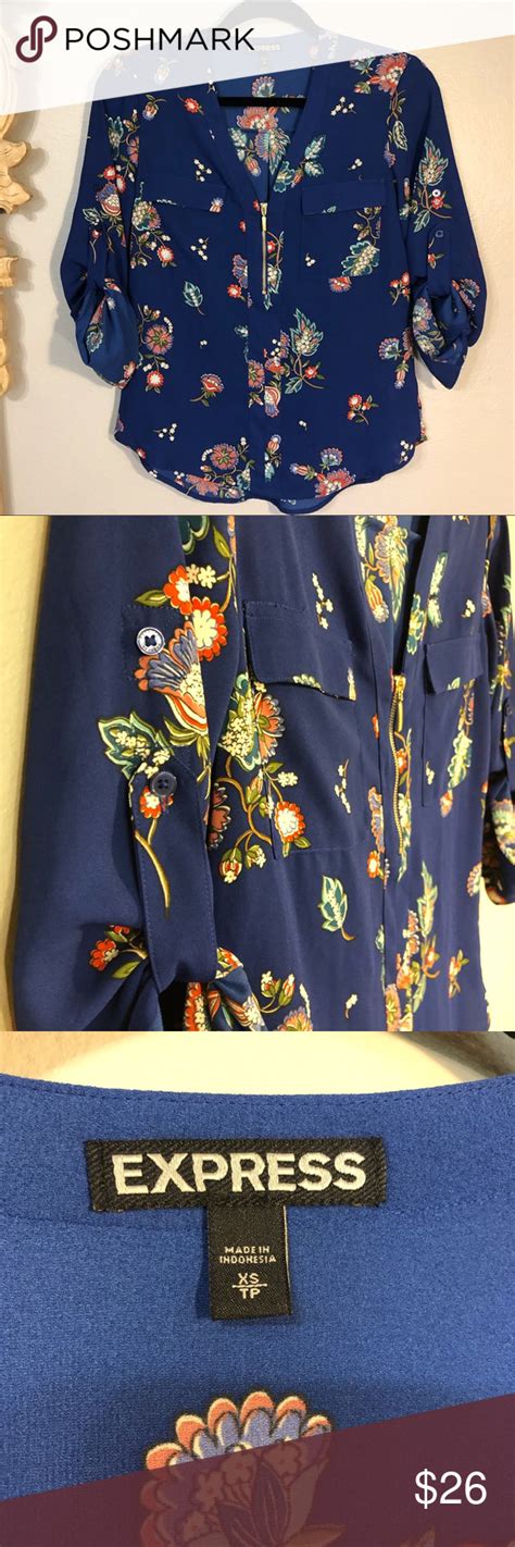 1 source for hot moms, cougars, grannies, gilf, milfs and more. Beautiful Floral Express Zip Neck Top. The Colors | Clothes design, Tops, Navy blue background